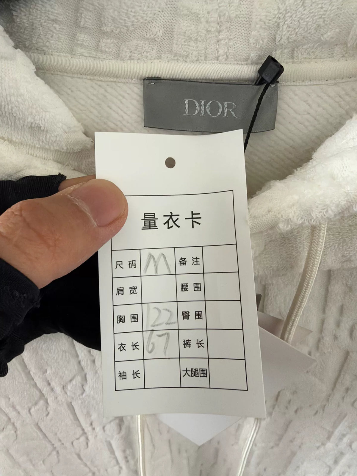 Dior White Logo Print Hooded Sweater