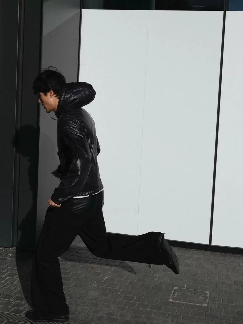 Prada Sports Black Hooded Zip-Up Metal Nylon Jacket