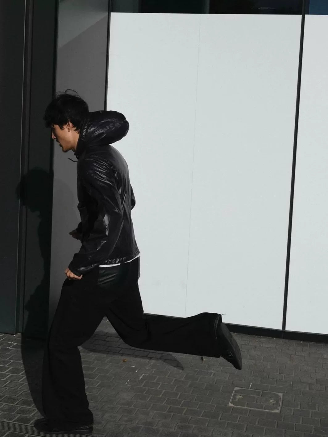Prada Sports Black Hooded Zip-Up Metal Nylon Jacket