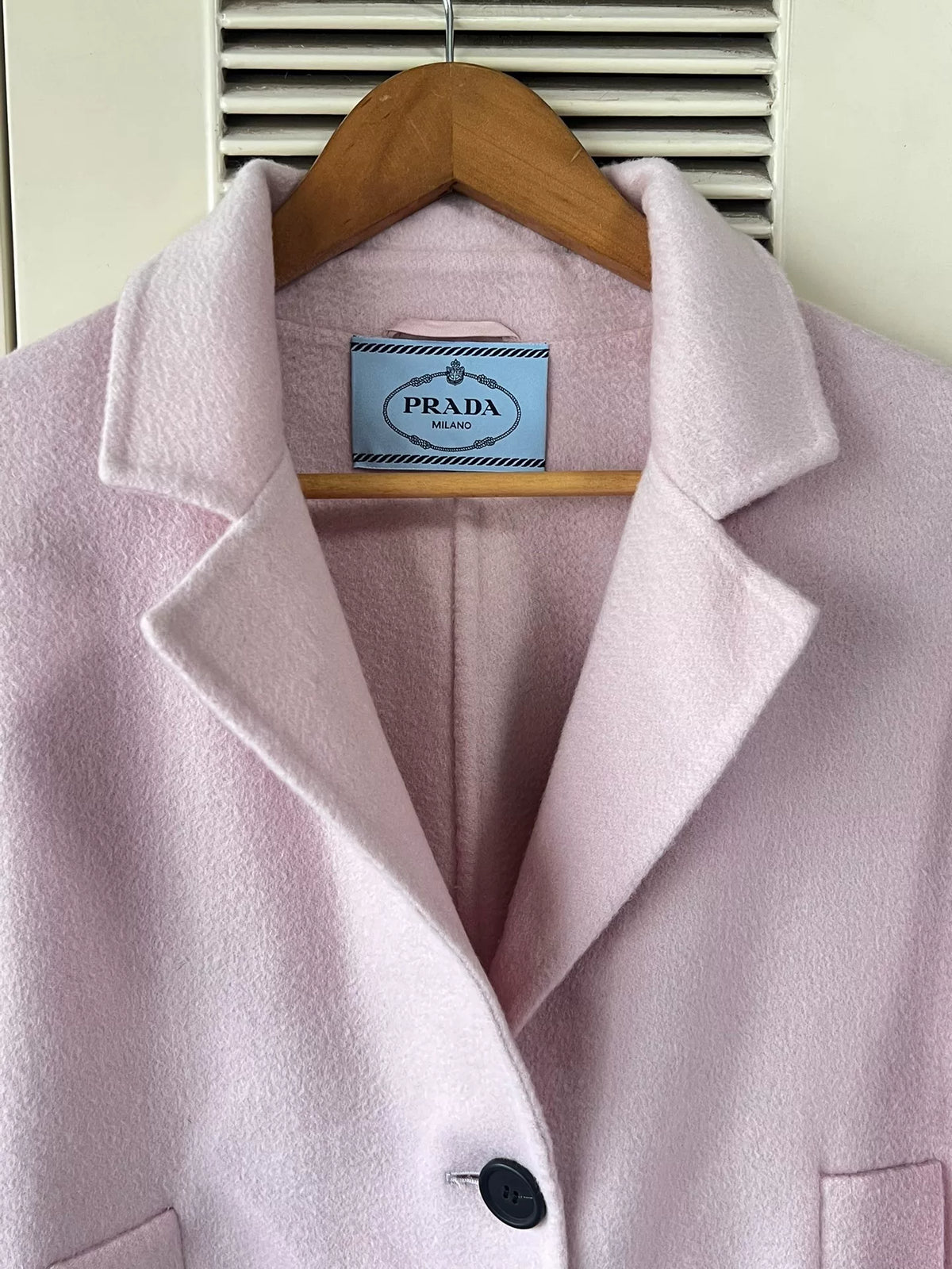 Prada Pink Cashmere Triangle Logo Cardigan