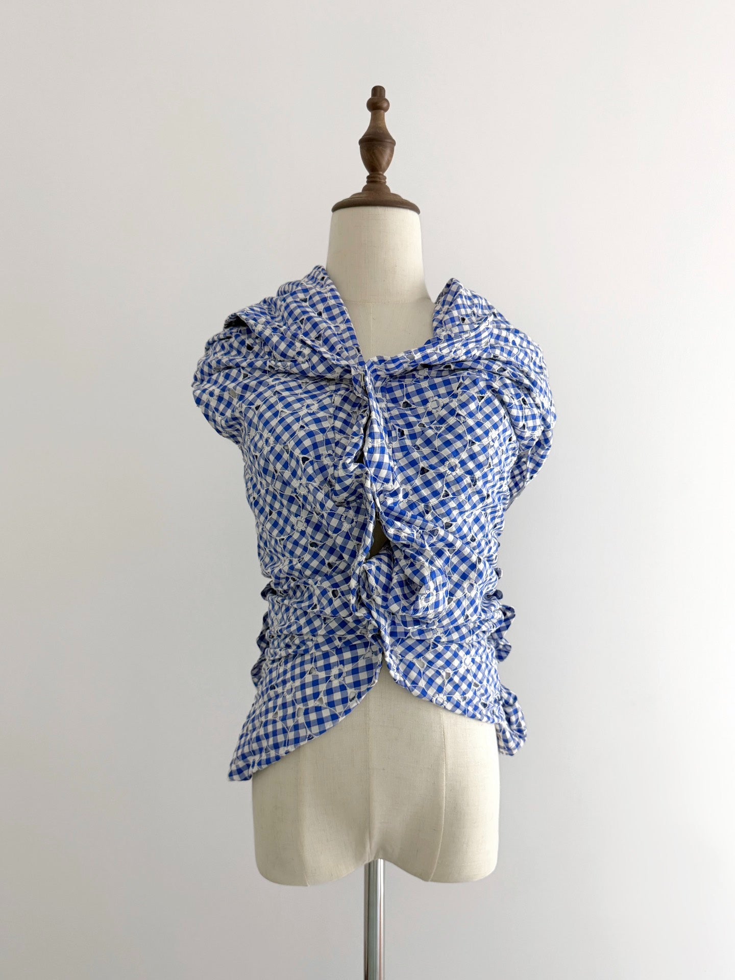 Junya Watanabe Plaid Embroidered Distorted Top - Devines