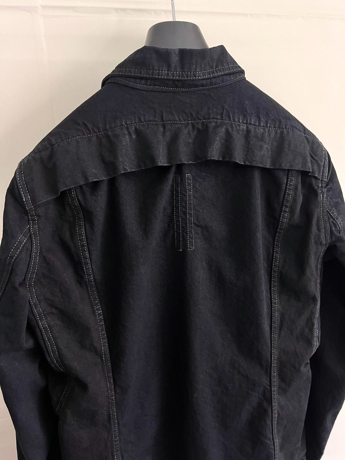 Rick Owens Vintage Metallic Zip Pocket Denim Drkshdw Worker Distressed Cotton Jacket