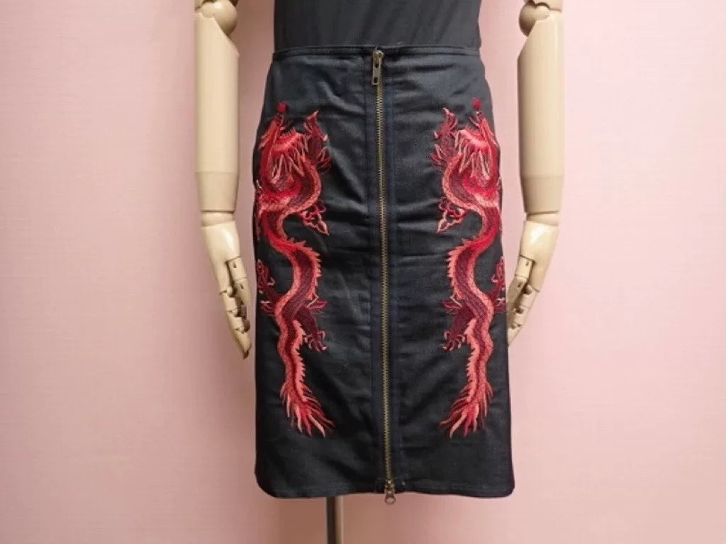 Vivienne Tam Dragon Embroidery Skirt