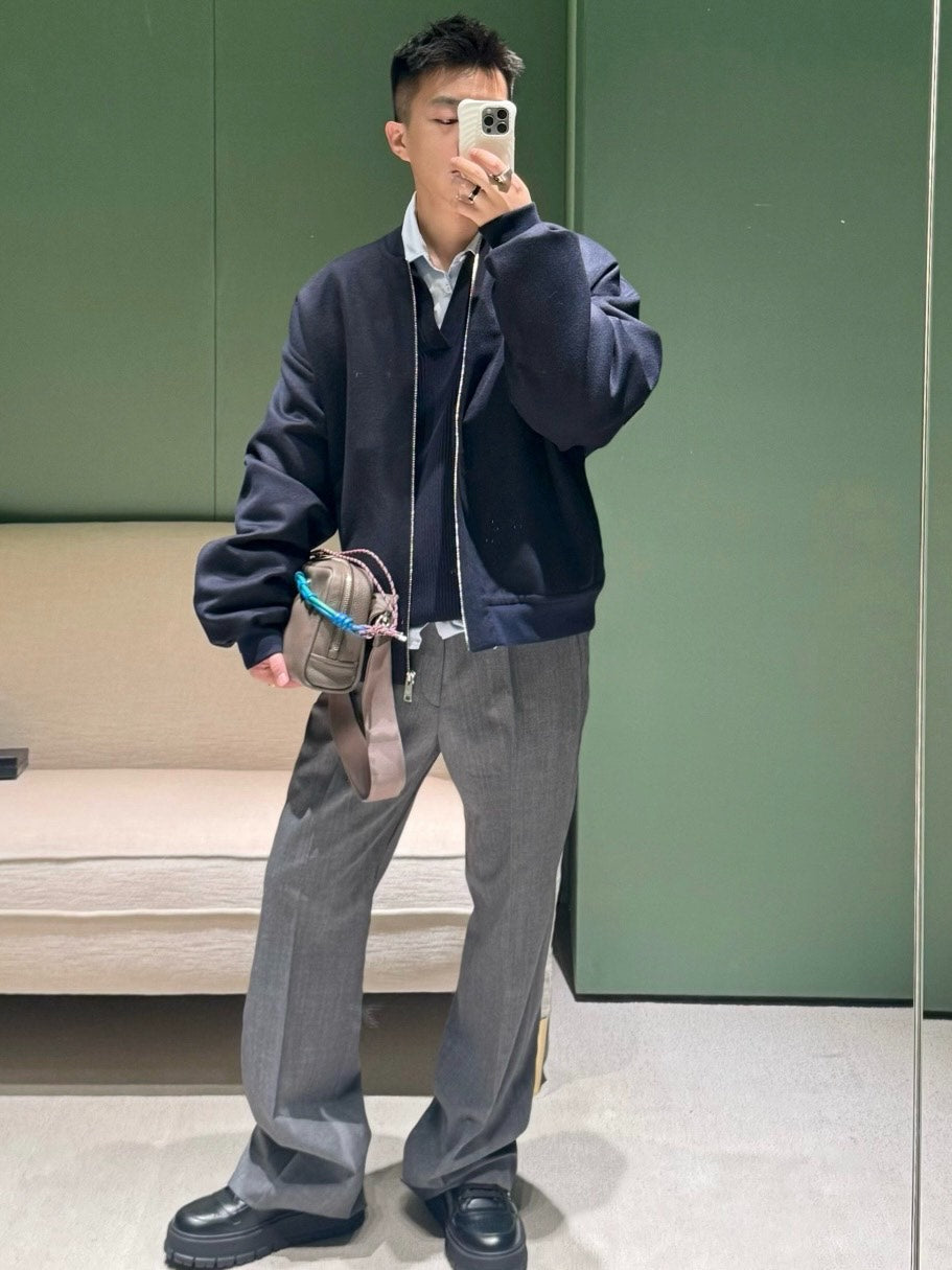 Prada 25 Runway Gray Wool Dress Pants