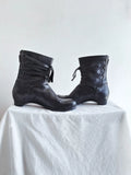 90s Yohji Yamamoto Strap Boots Y's Wrap-Strap Knight Mid-Calf Leather Boots