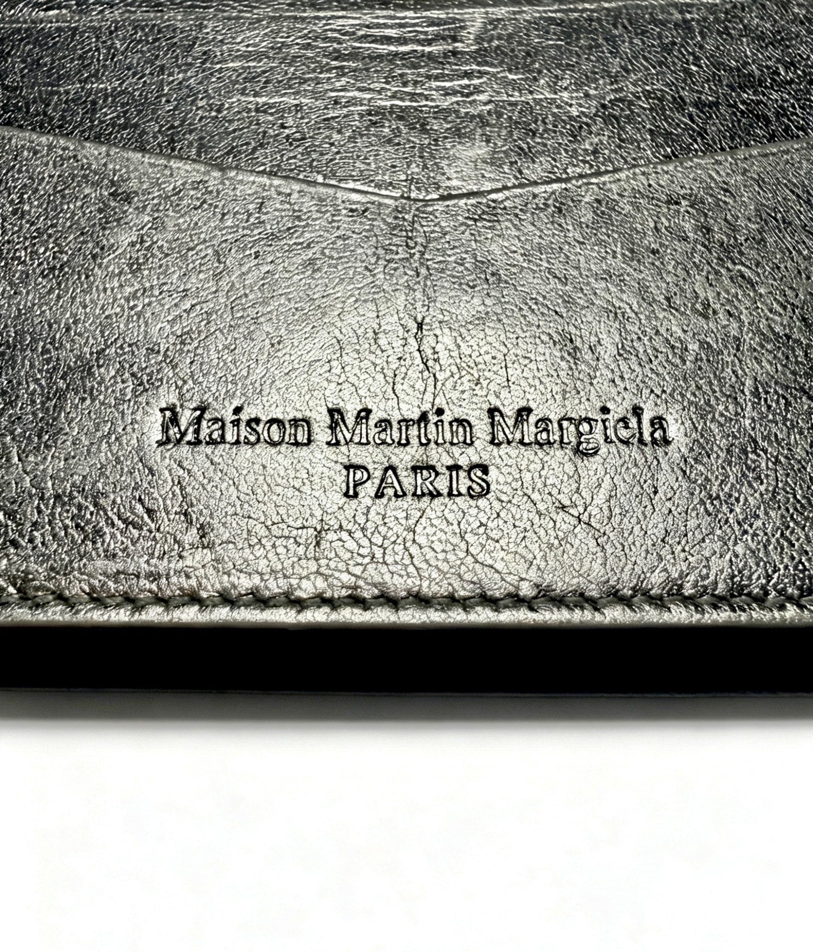 Maison Martin Margiela Silver Metallic Leather Wallet