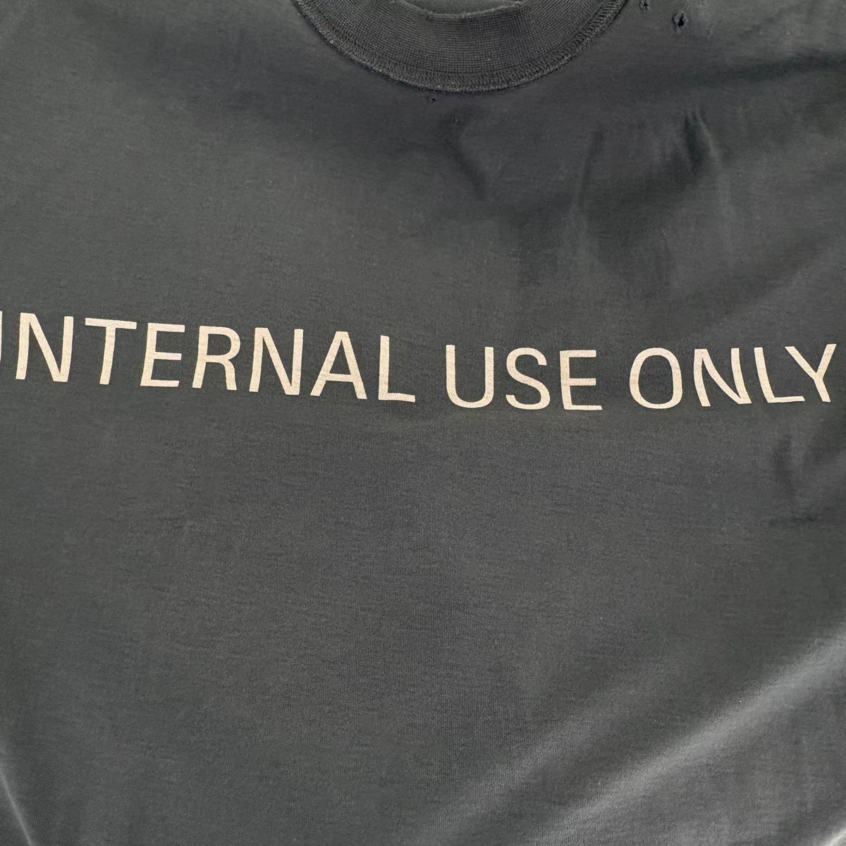 Balenciaga Black Internal Use Only Reversed Short Sleeve Top