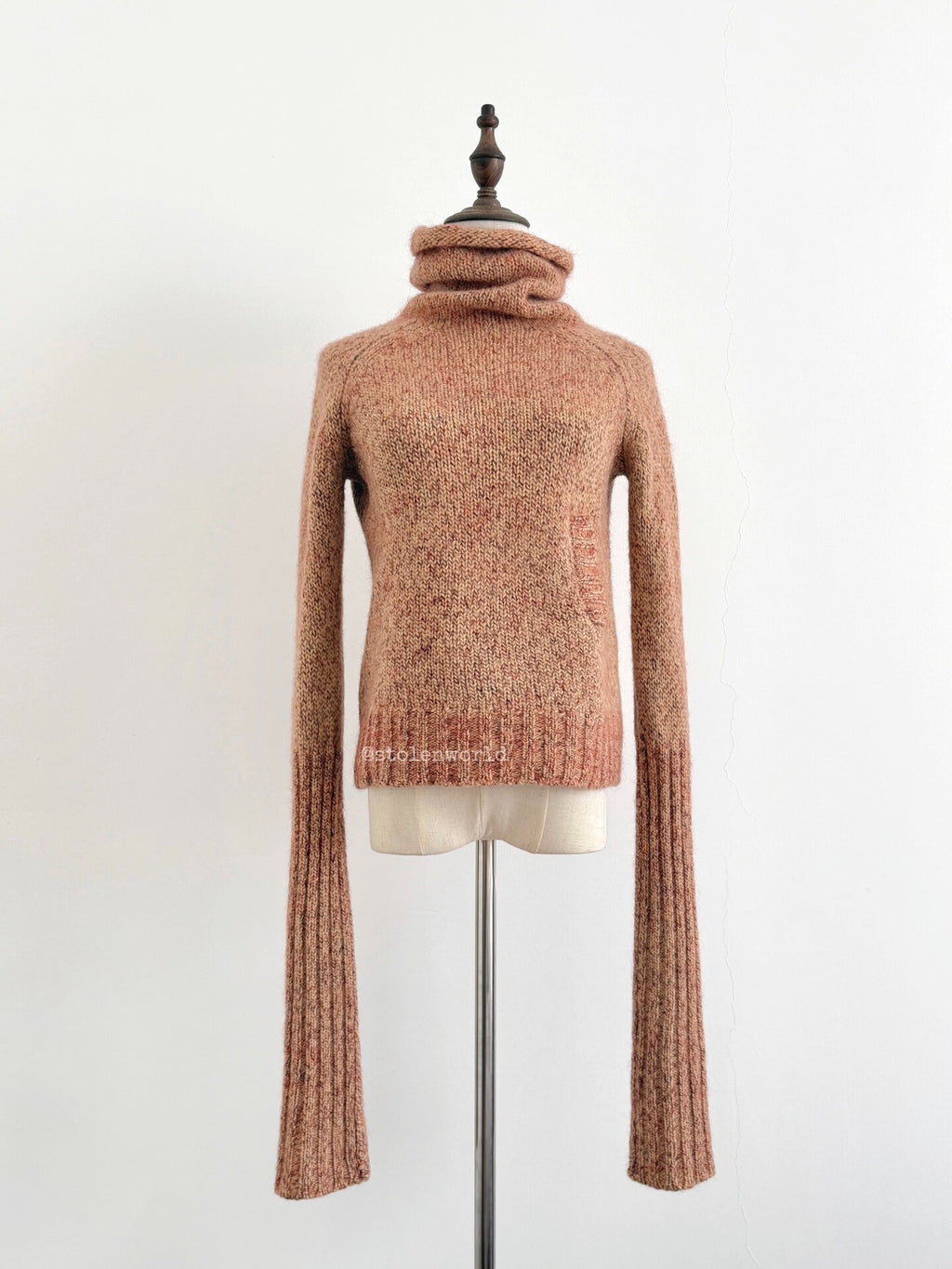 Yohji Yamamoto Y's Mixed Color Cuffed Wool Knit Pink Top - Devines