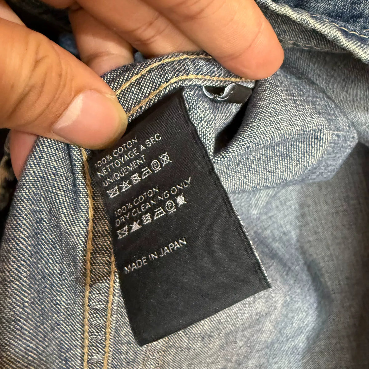 Celine Horn Button Denim Pullover Sweater