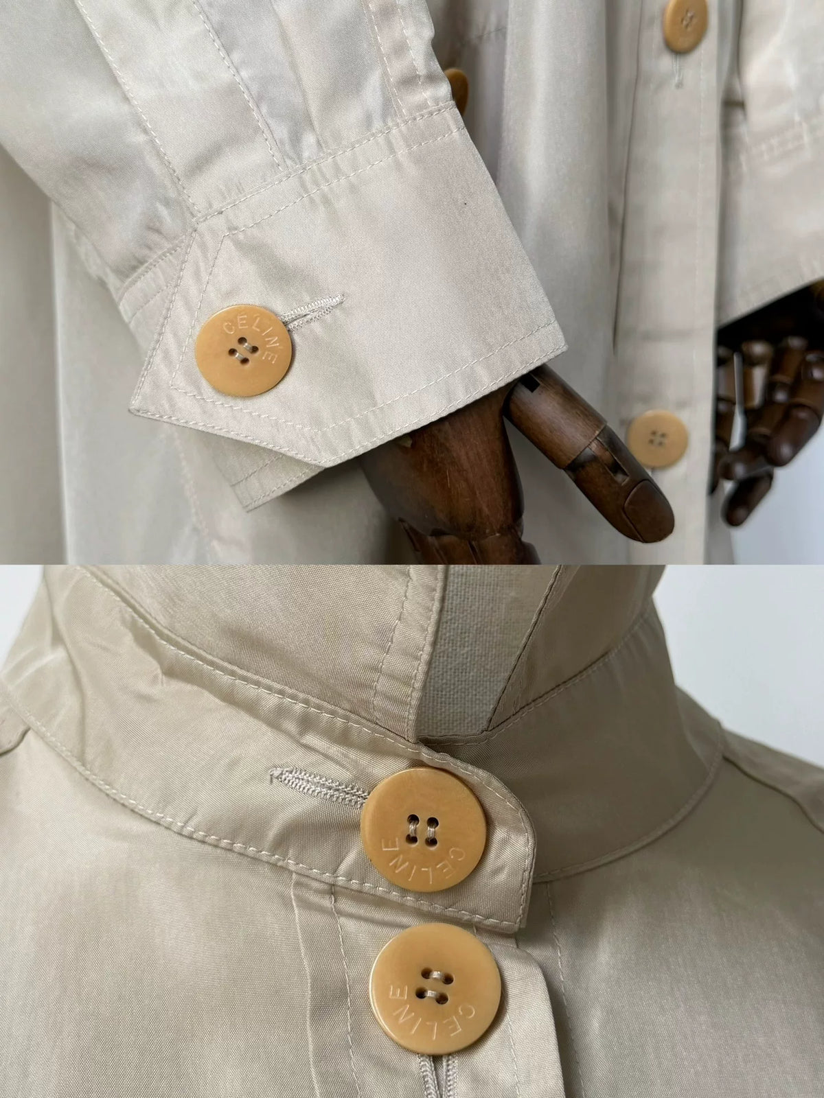 Celine 1990s Trench Beige Vintage Cape Coat