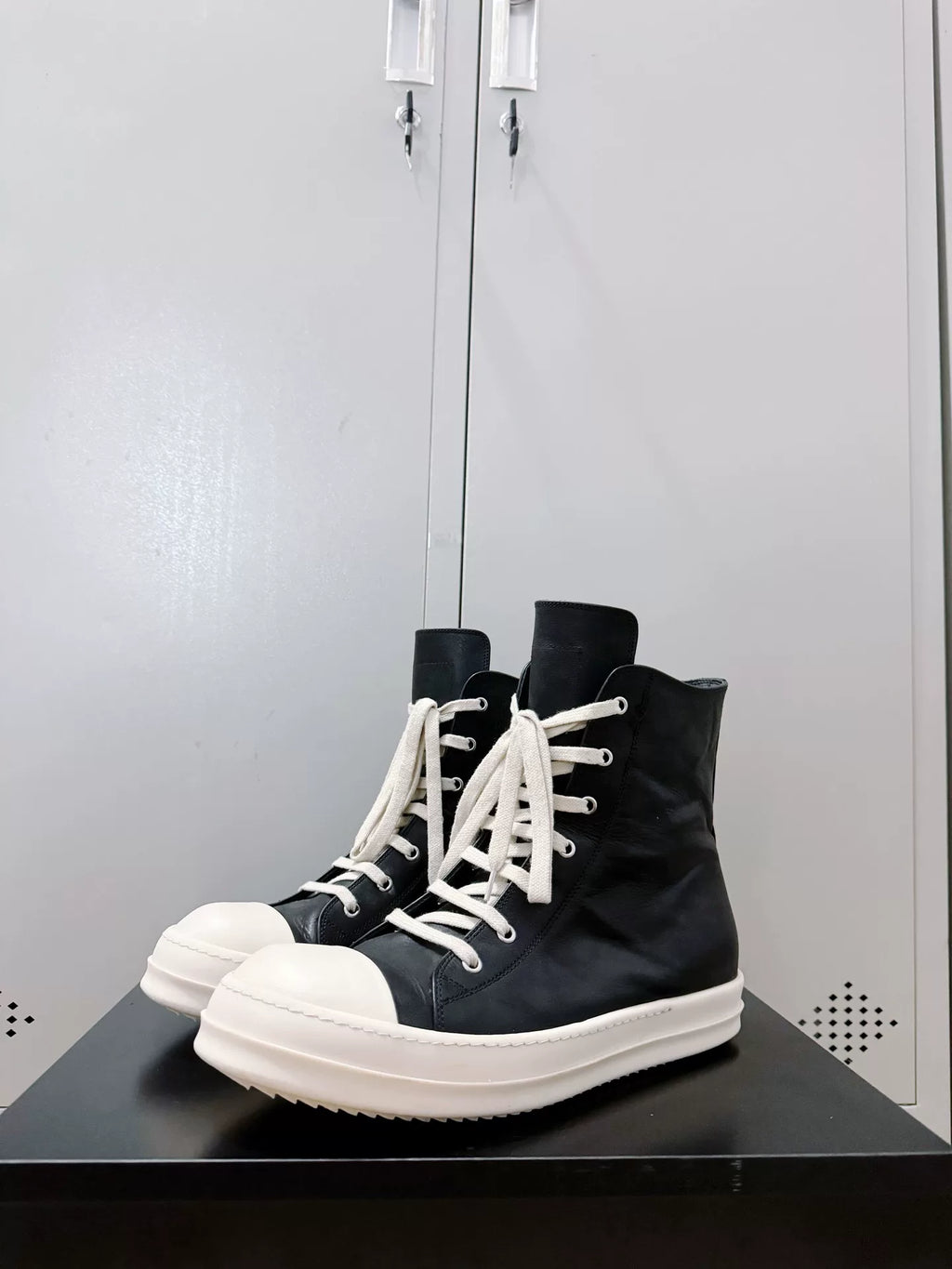 Rick Owens Black High-Top Cowhide Large Converse Sneakers