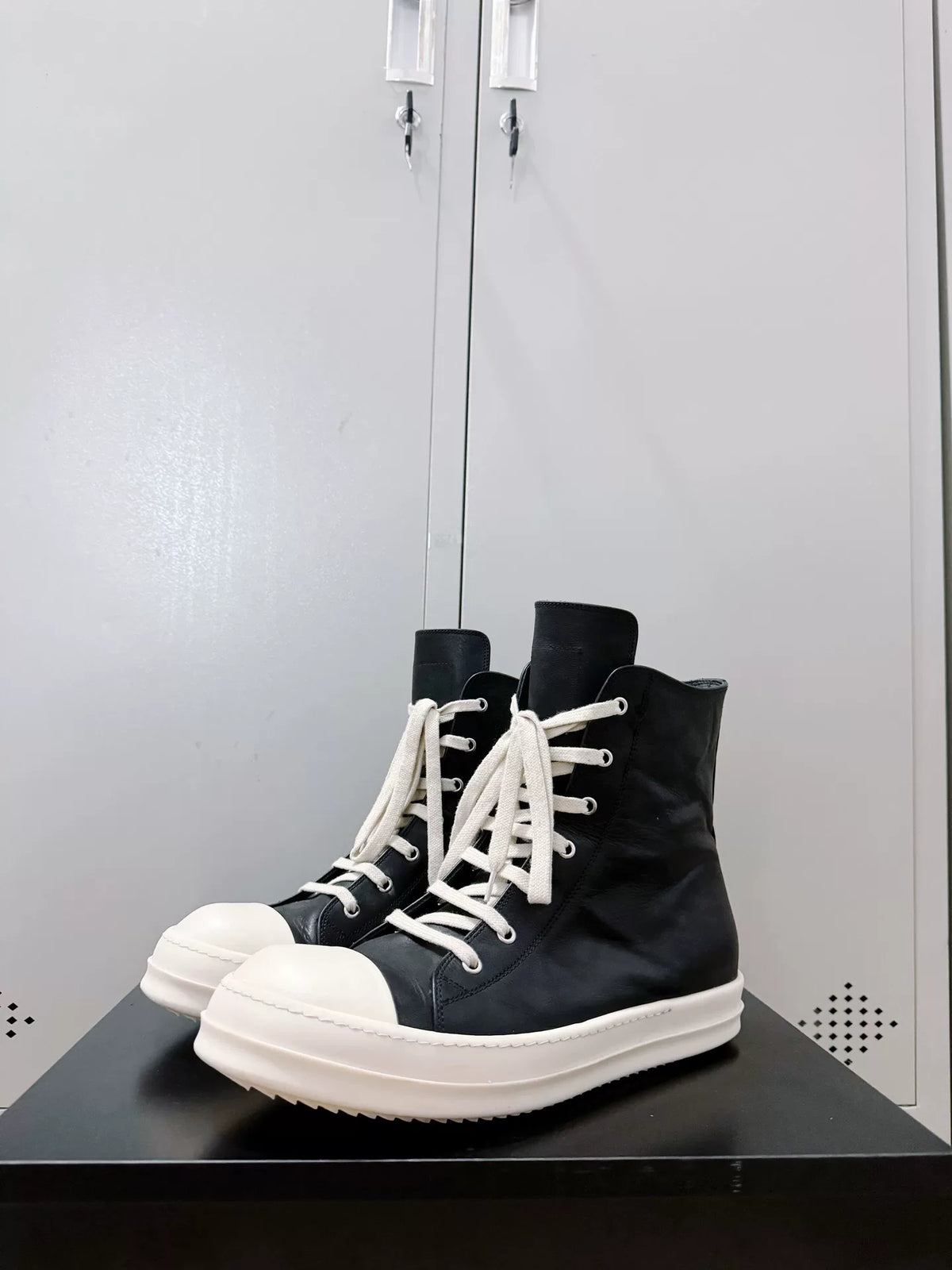 Rick Owens Black High-Top Cowhide Large Converse Sneakers