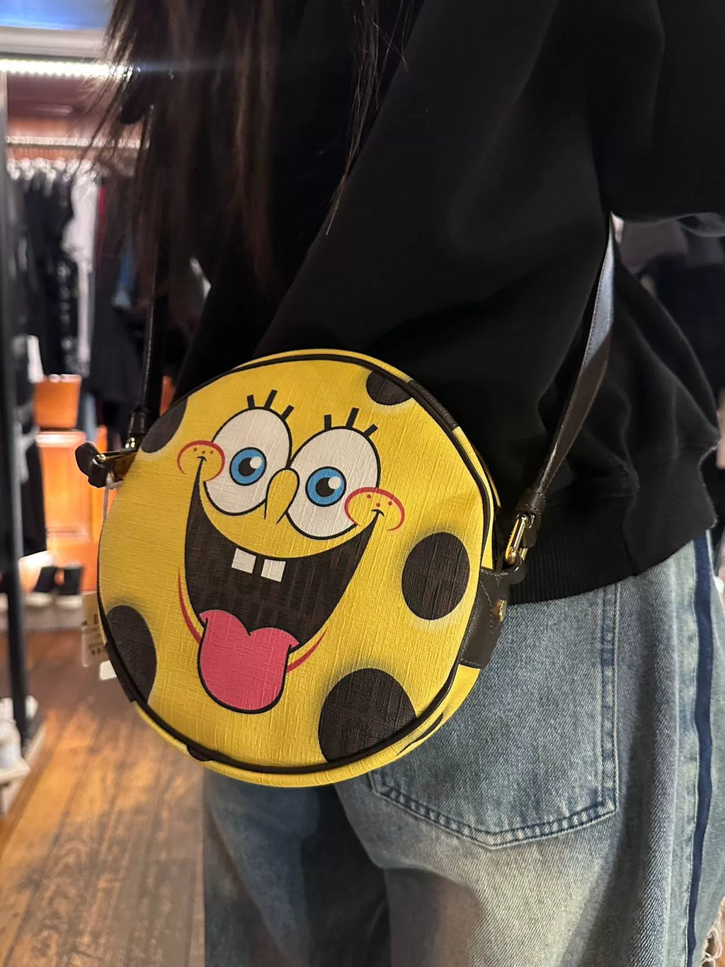 Moschino FW14 SpongeBob Round Crossbody Bag