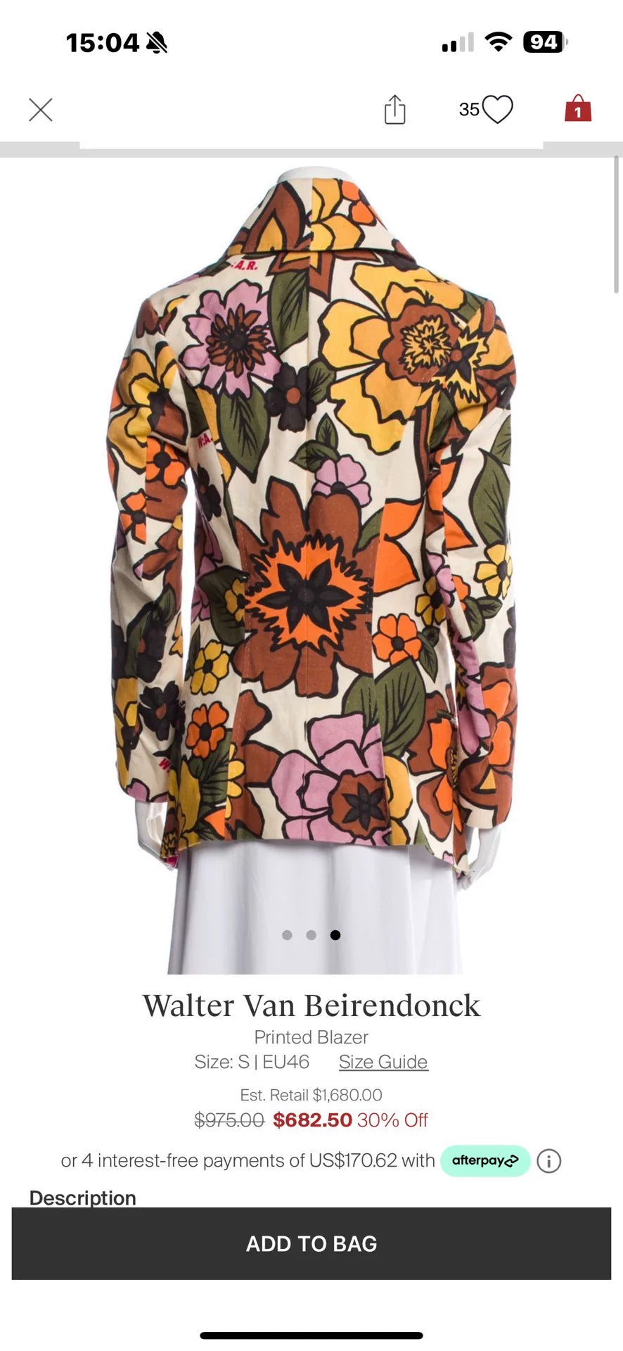 Walter Van Beirendonck Printed Blazer