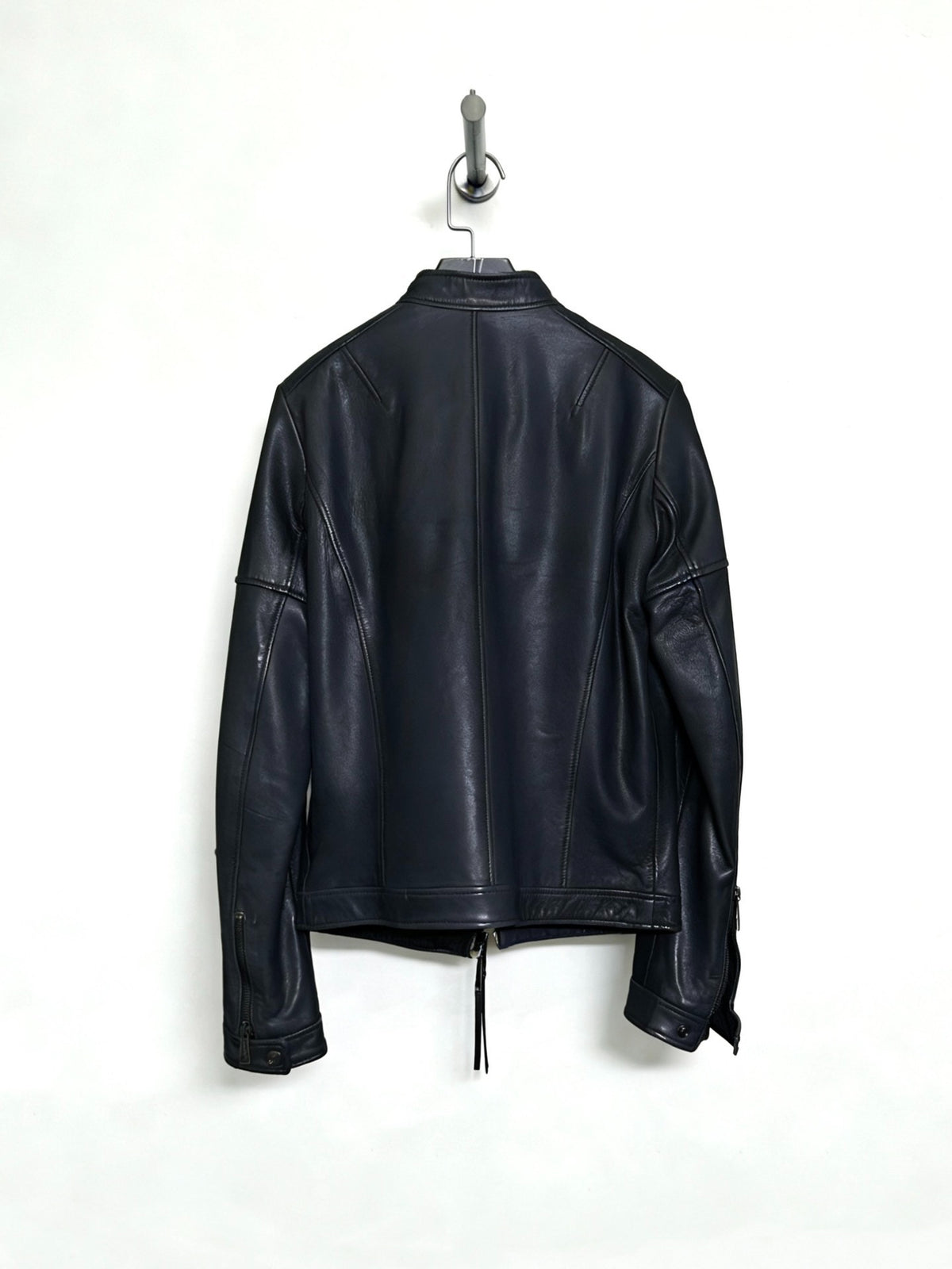 Dsquared2 Lambskin Leather Plaid Jacket