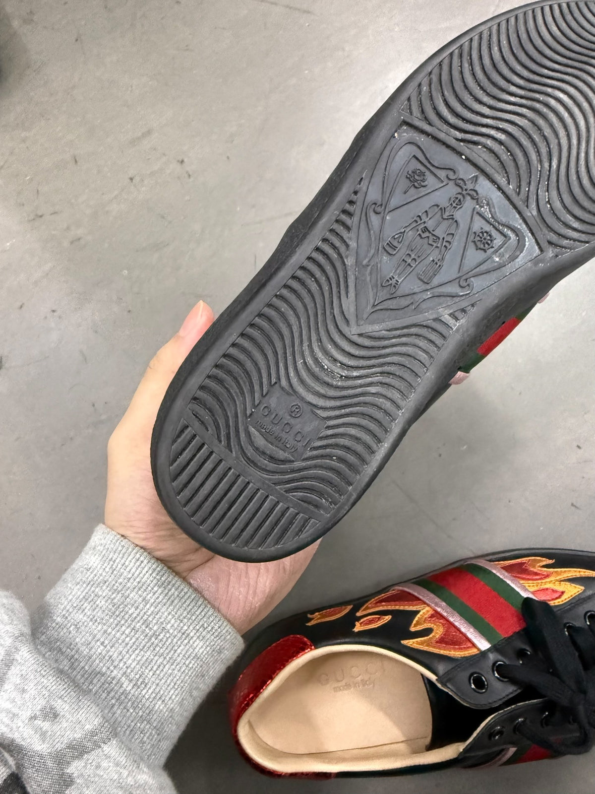 Gucci Black Flame Ace Sneakers