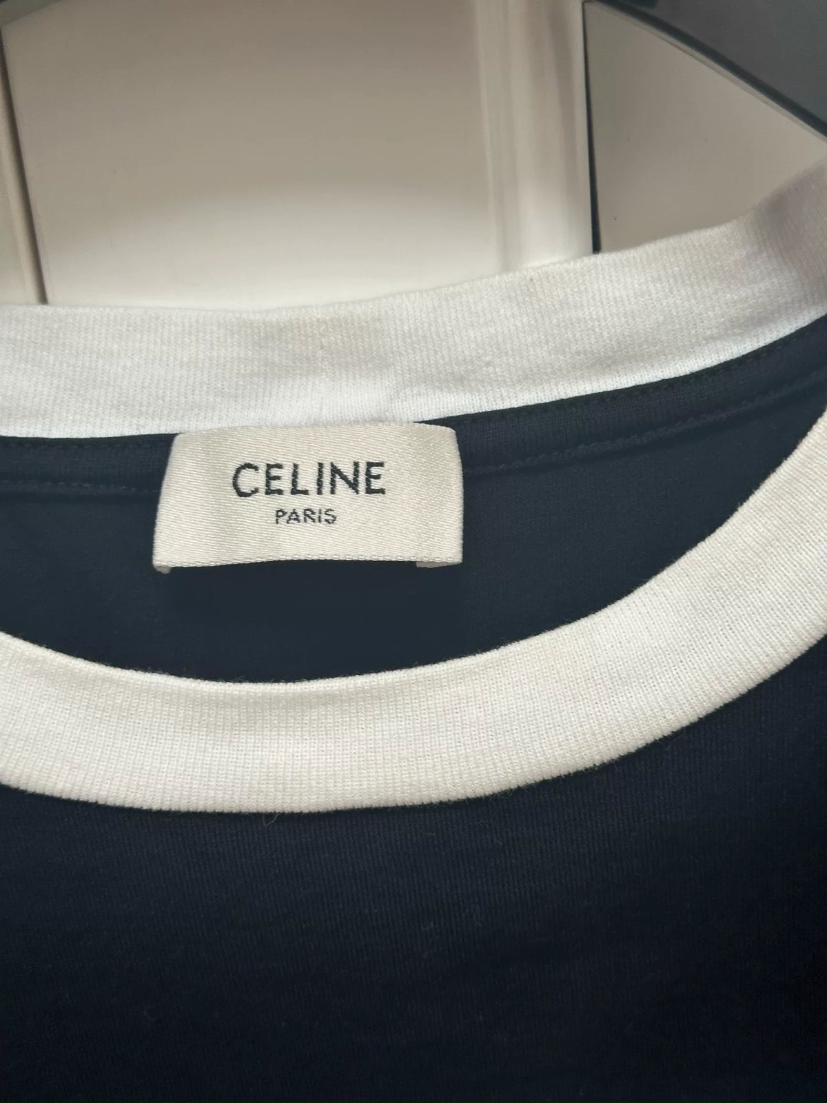 Celine Black Arc de Triomphe Logo Short Sleeve T-Shirt