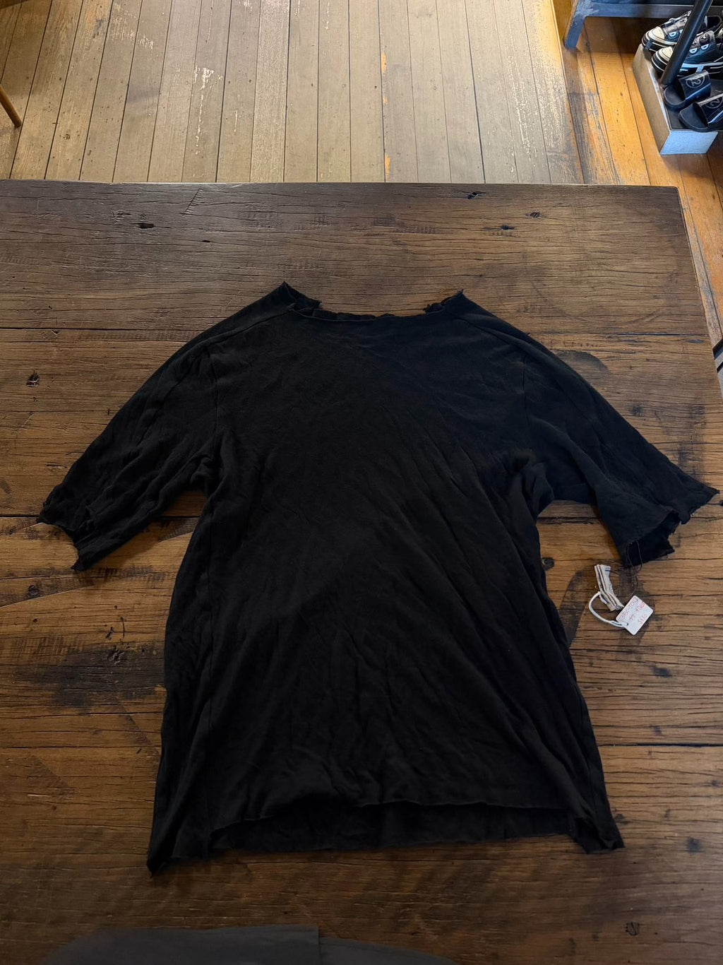 M.A+ SS16 Black Square Neck Cotton T-Shirt