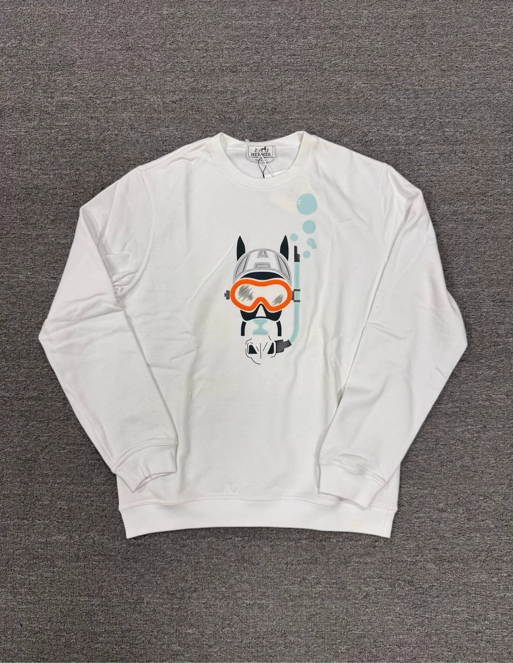 Hermès Horse Embroidered Leather-Panel Sweater