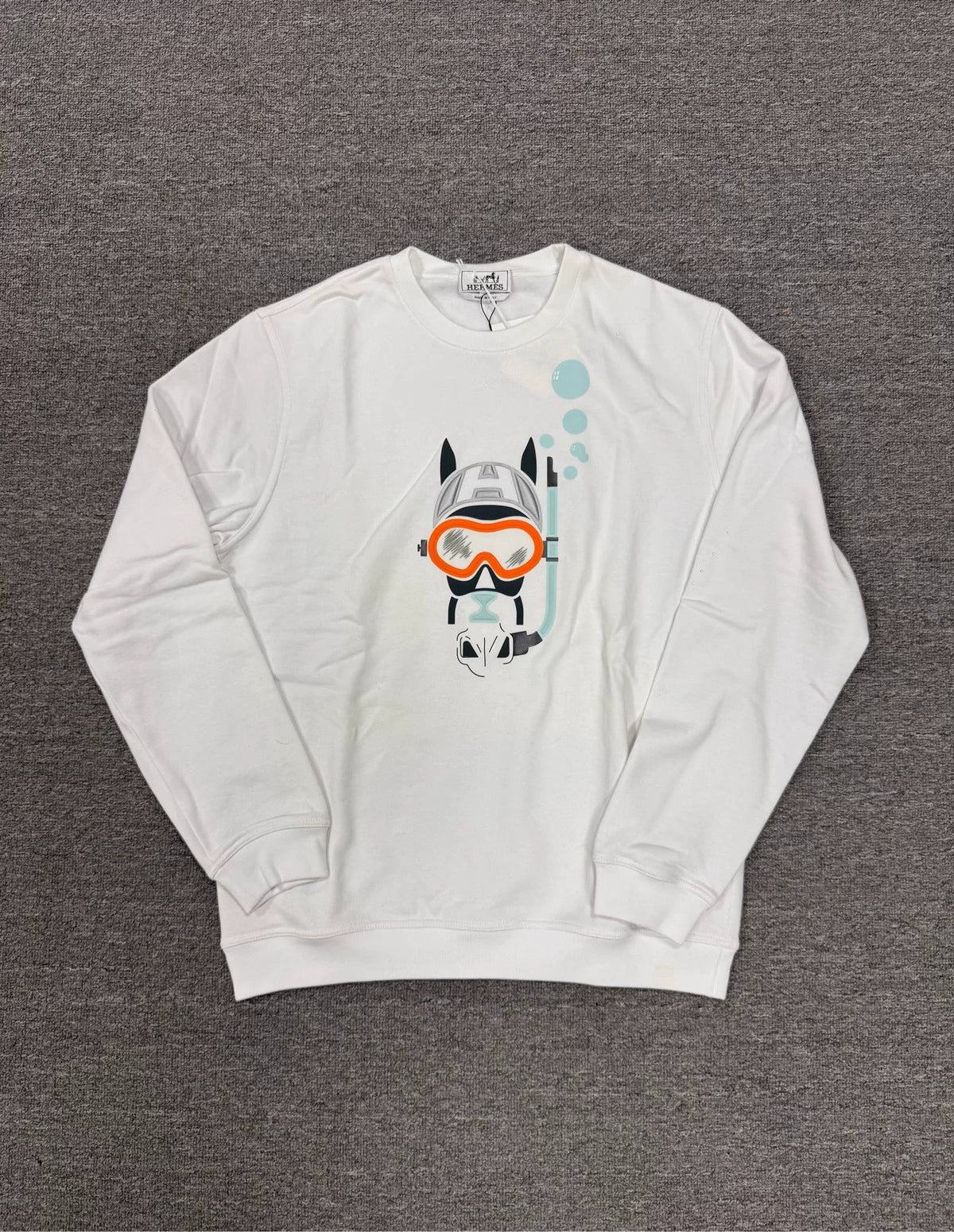 Hermès Horse Embroidered Leather-Panel Sweater