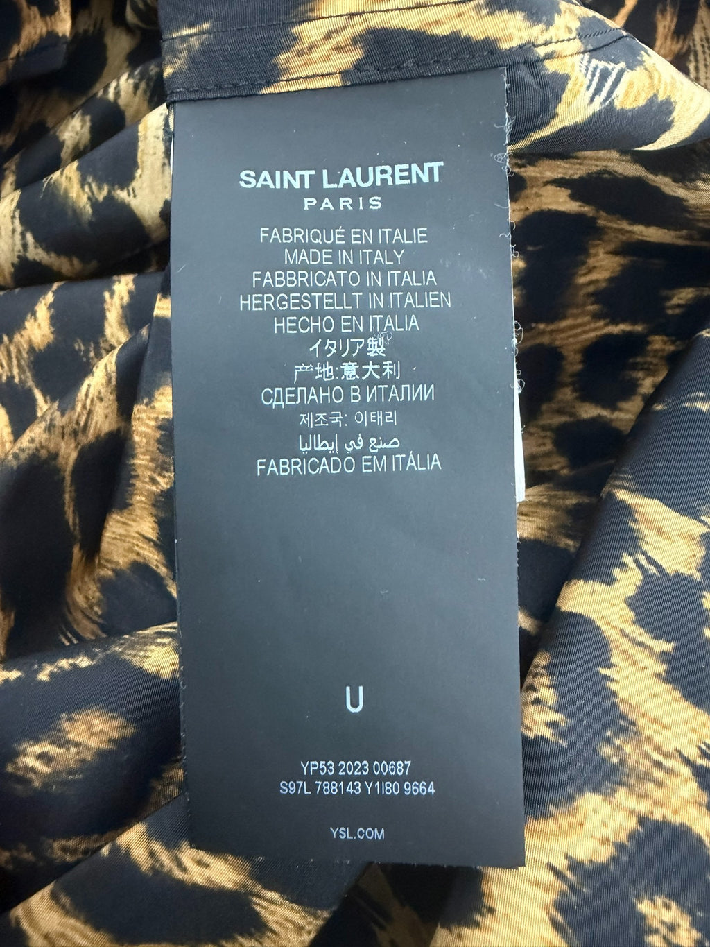 Saint Laurent 24ss Leopard Pattern Silk Shirt