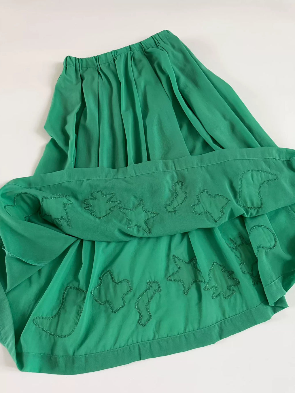 Comme Des Garcons Midi Green Wool Skirt