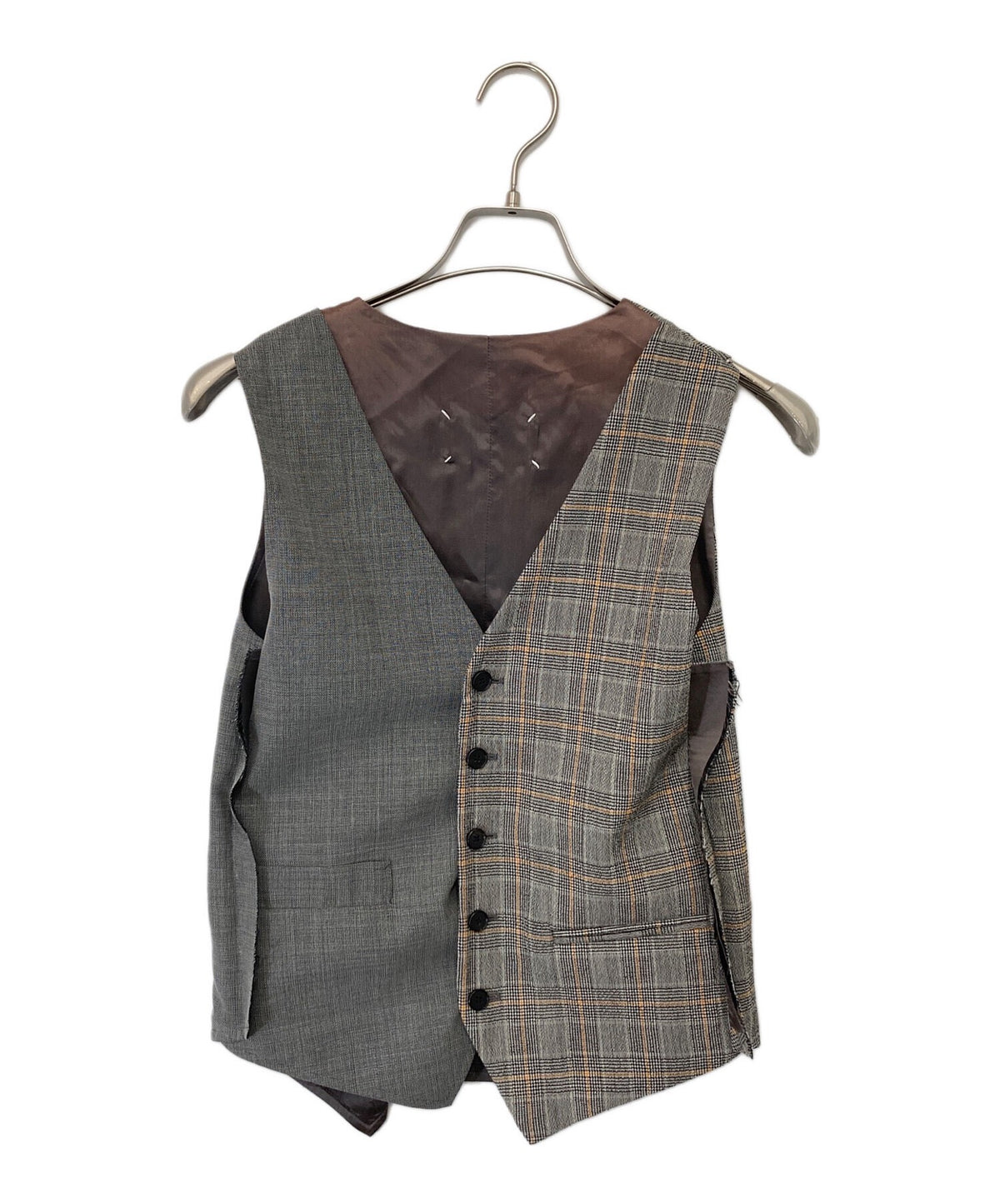 Maison Margiela Wool Plaid Deconstructed Vest