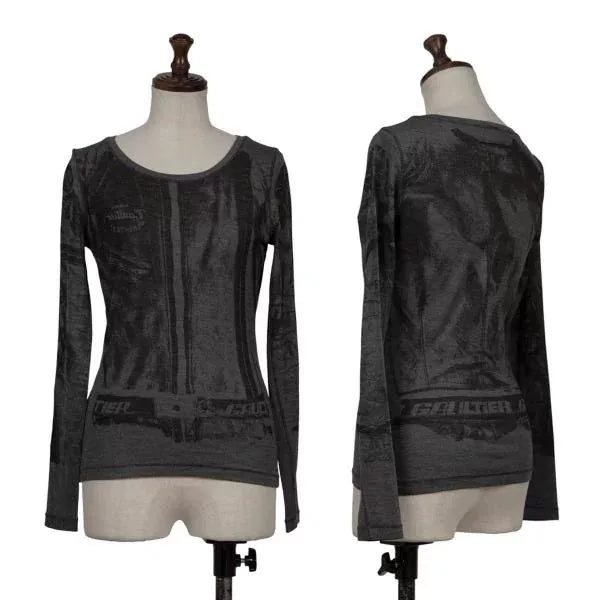 Jean Paul Gaultier Vintage Dark Grey Patterned Top