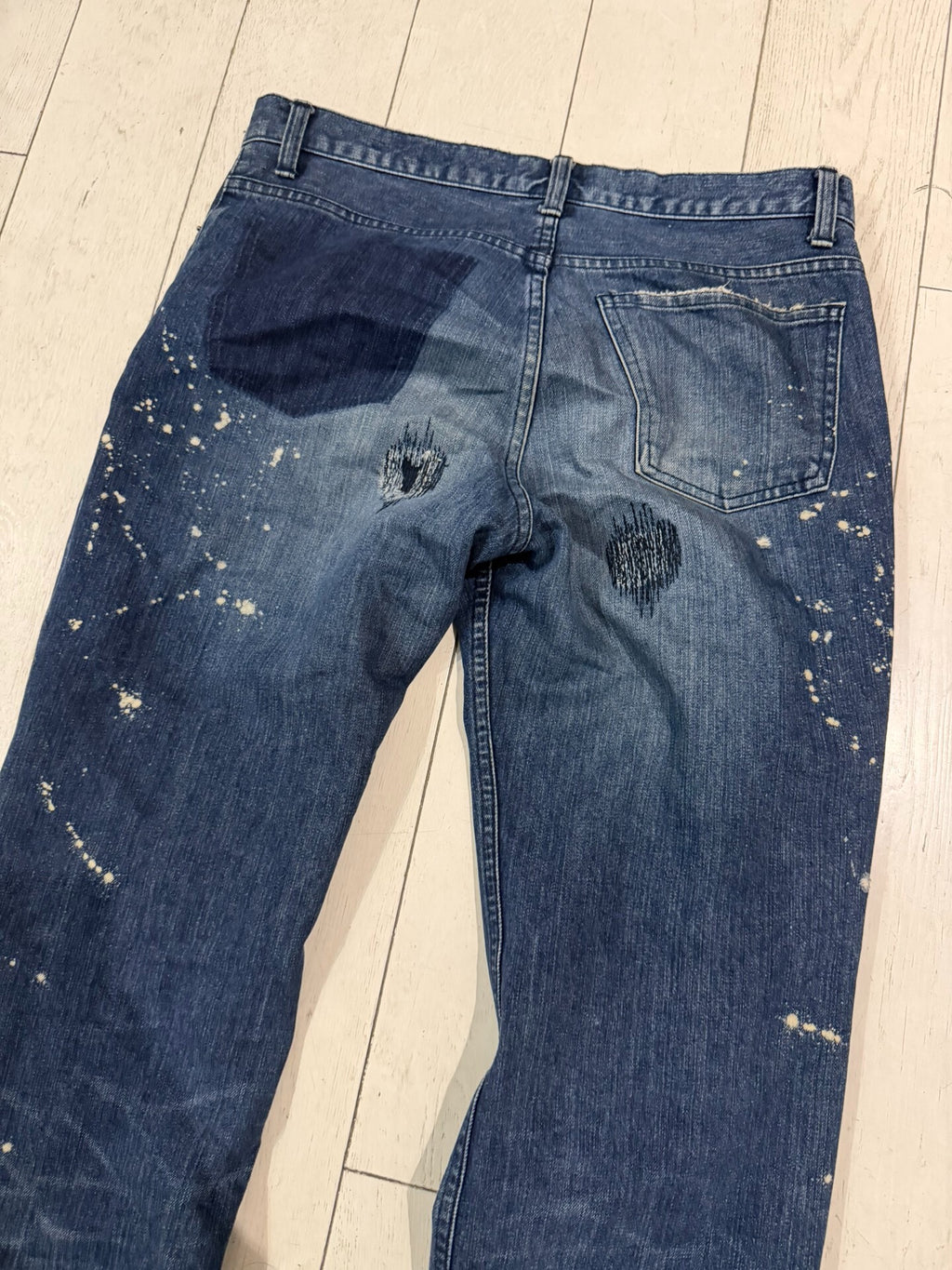 Numbernine 01AW Blue Distressed Boro Jeans