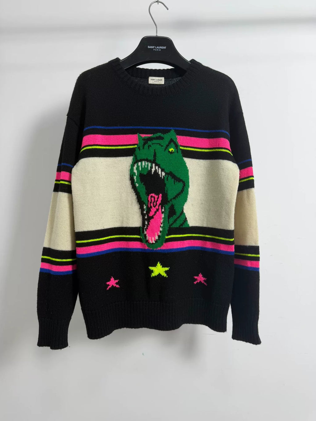 Saint Laurent SS16 Dinosaur Intarsia Sweater