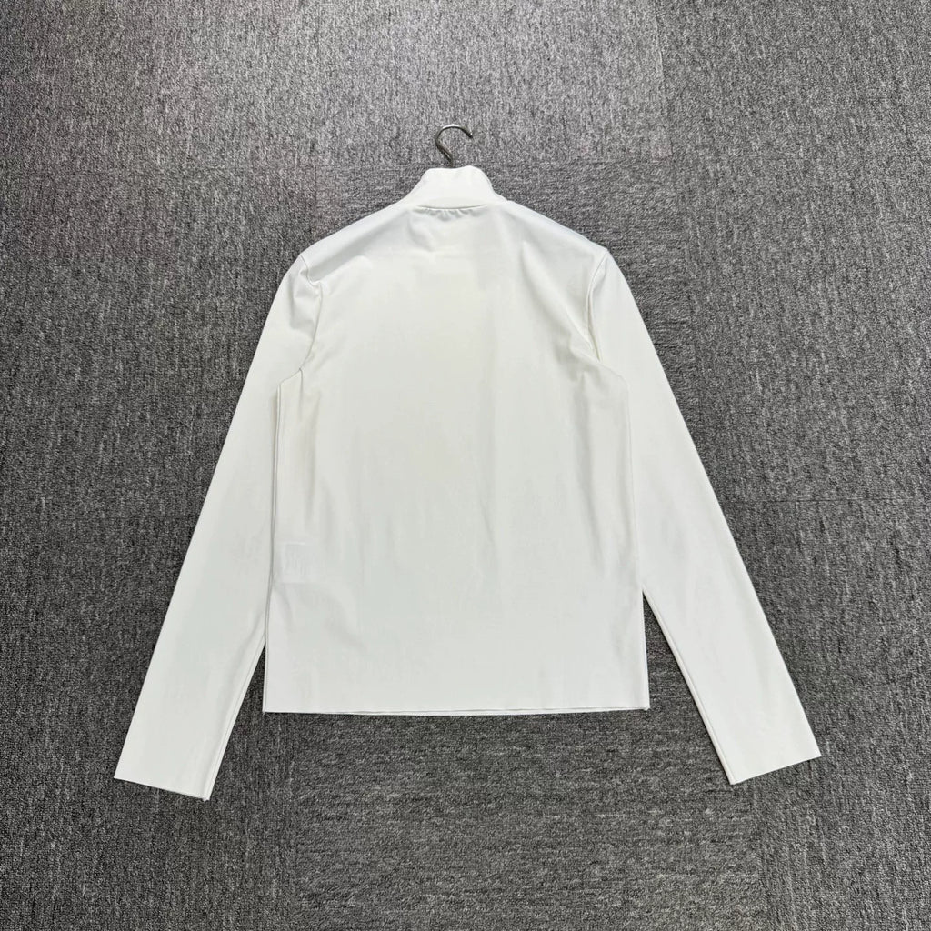Prada Triangle Logo Slim-Fit Long-Sleeve Top