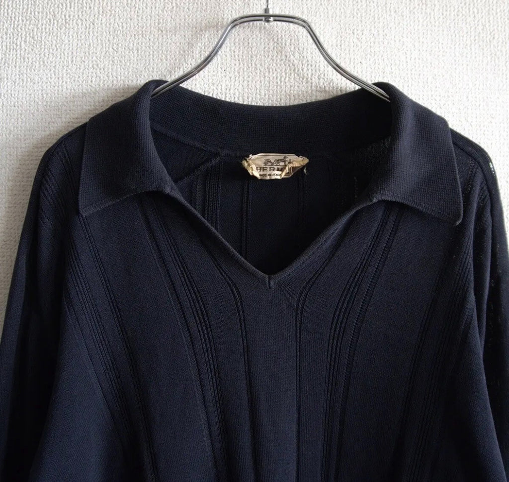 HERMES 1980s Long Sleeve Polo Shirt