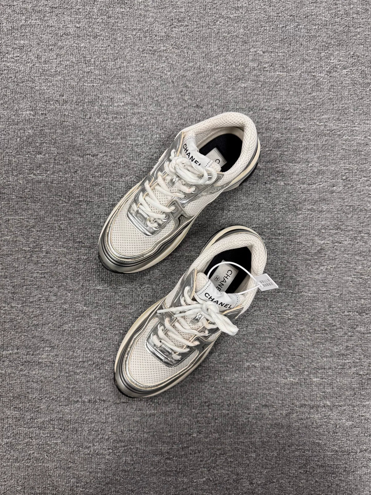 Chanel Silver German Army Trainers