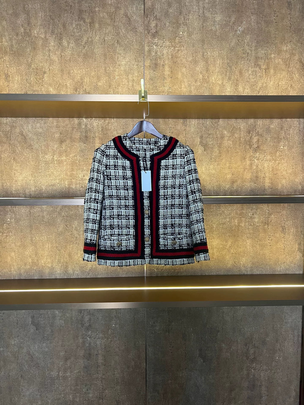 Gucci Gold Button Plaid Jacket