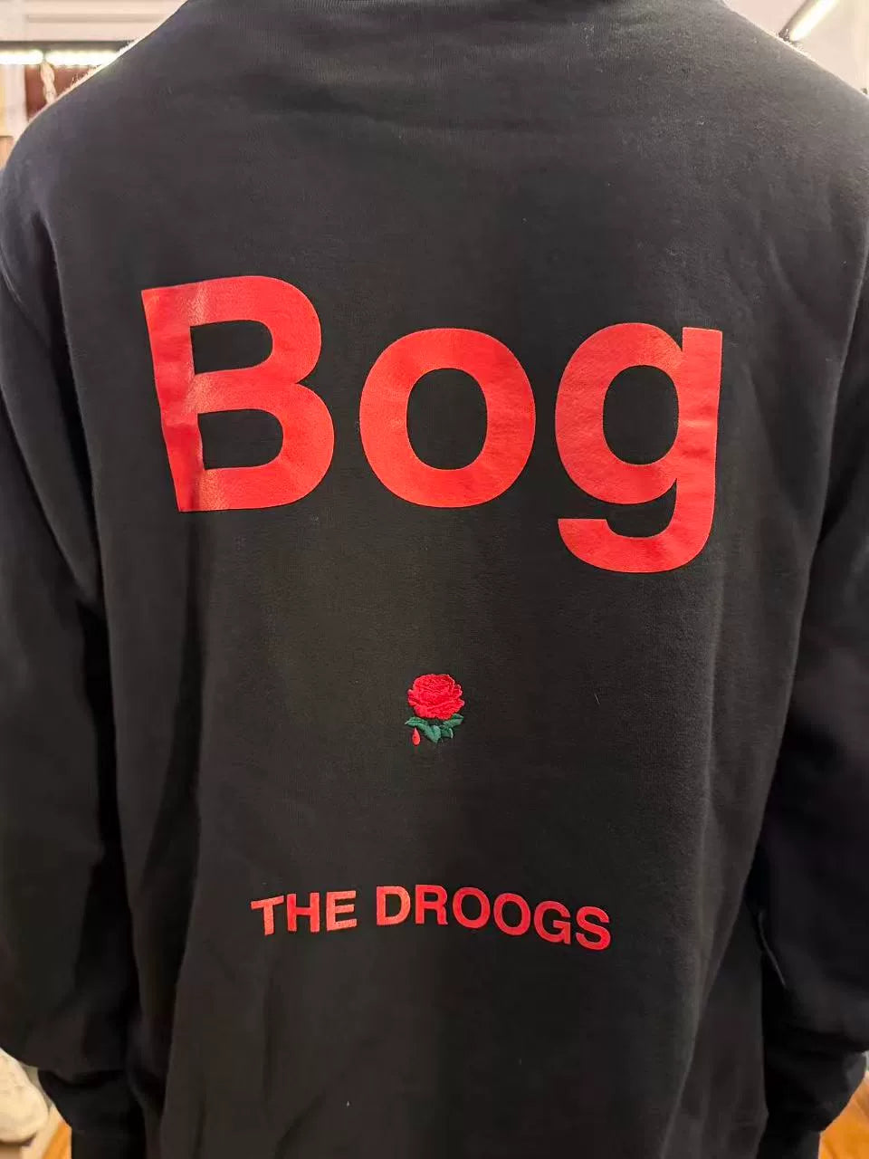 Undercover FW19 Black Red Rose Embroidered Hooded Sweater