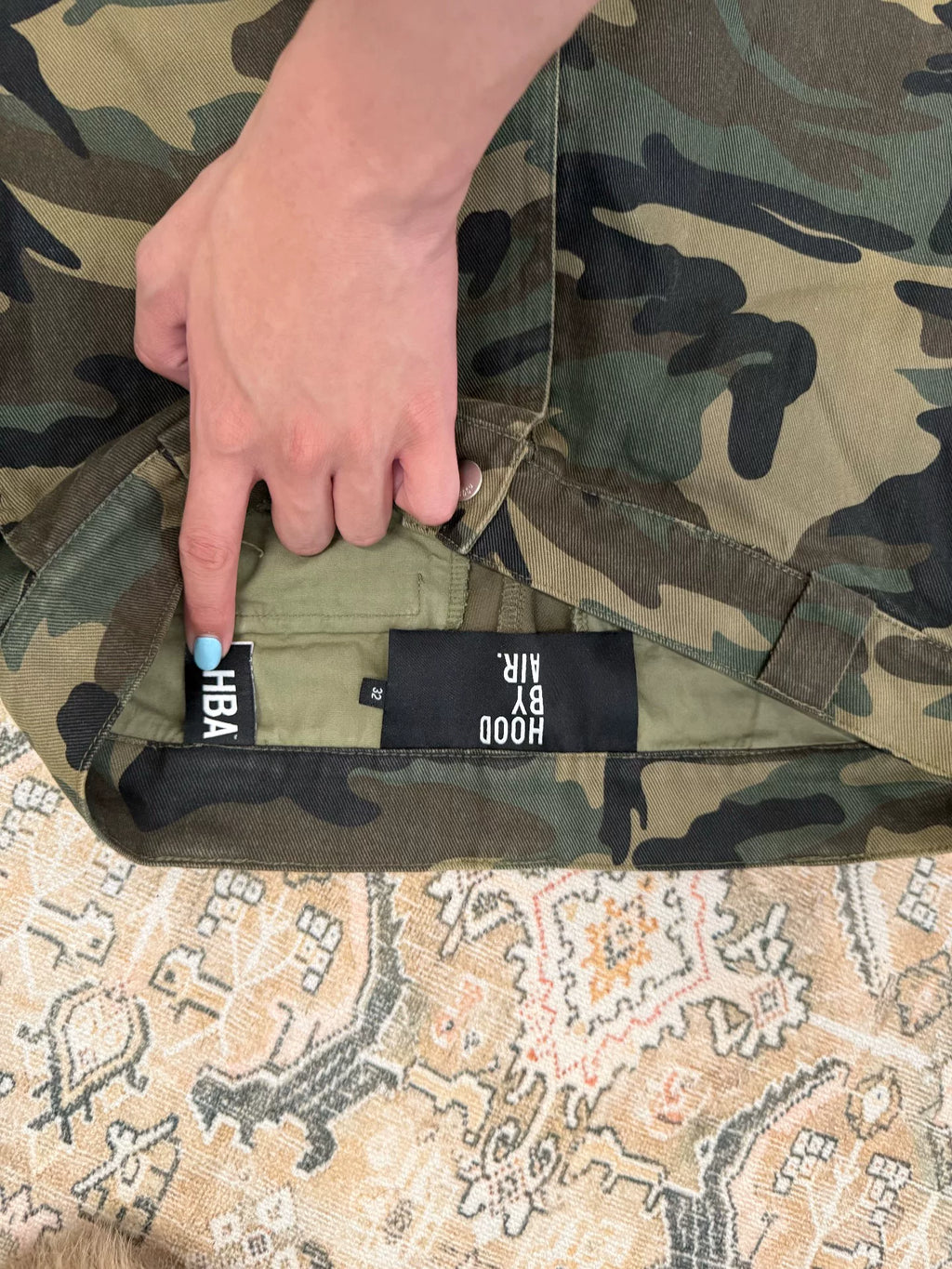 Hood By Air HBA Camo Double-Waist Straight-Leg Cargo Pants