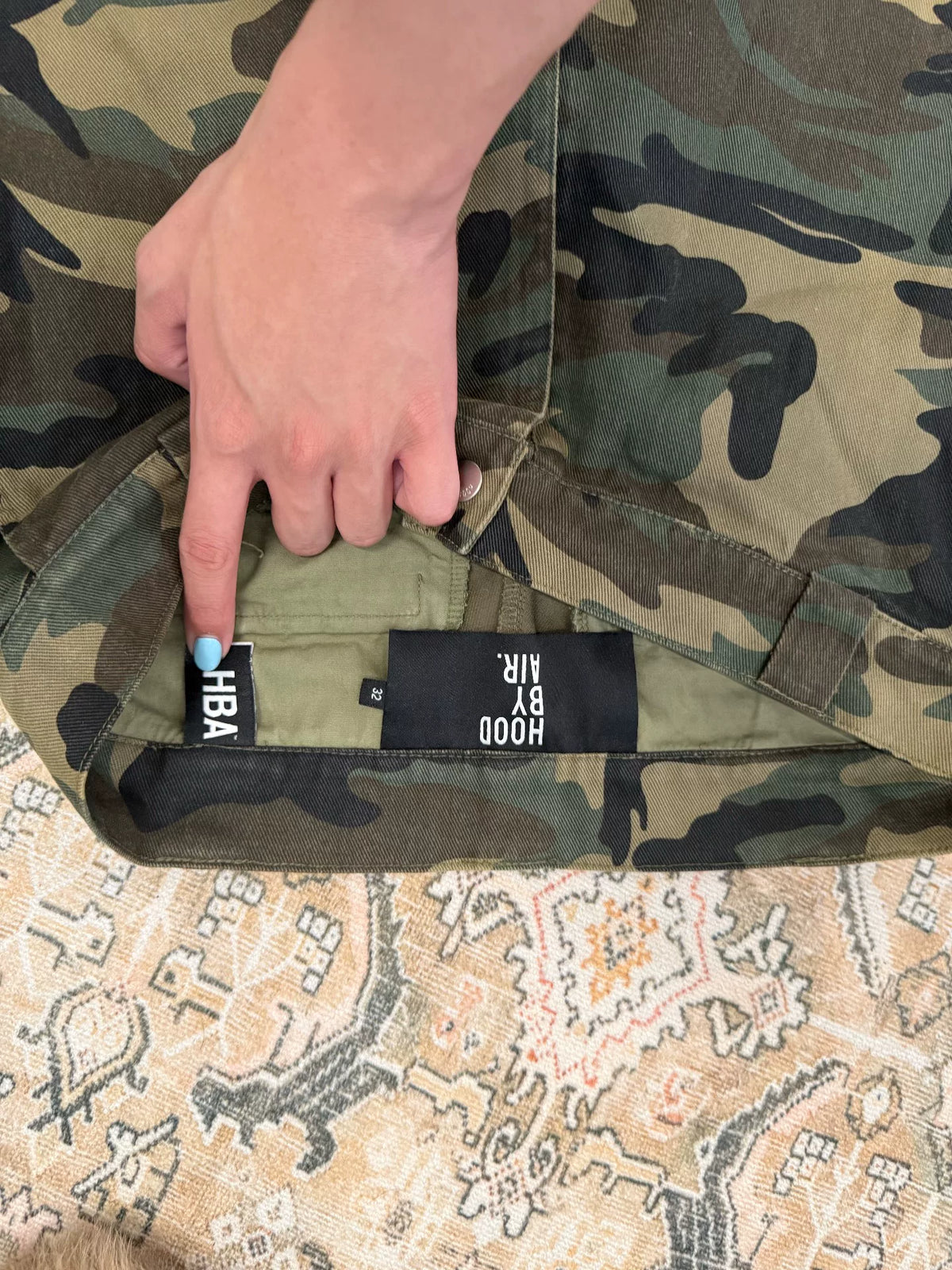 Hood By Air HBA Camo Double-Waist Straight-Leg Cargo Pants
