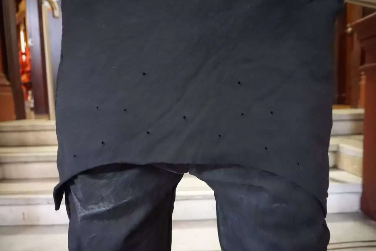 Layer-0 FW15 classic black 1/2 90 ripped long sleeve Top