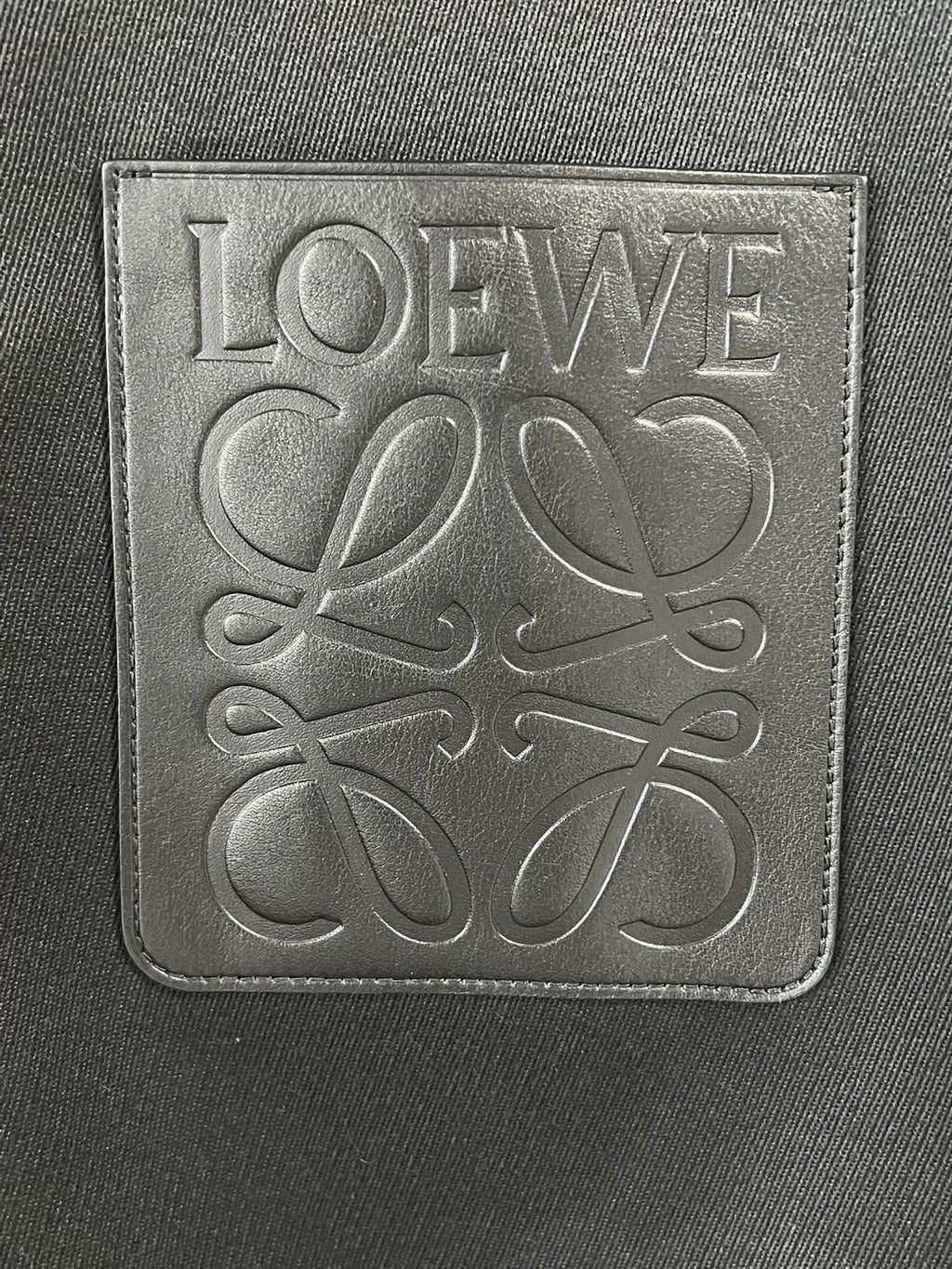 Loewe Black Leather-Patch Zip-Up Jacket