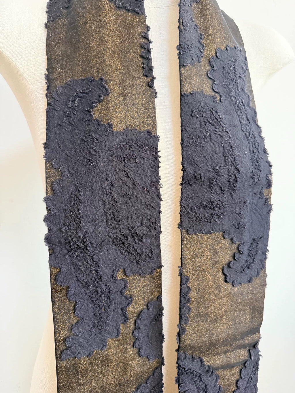 ann demeulemeester Totem Gold-Thread Scarf