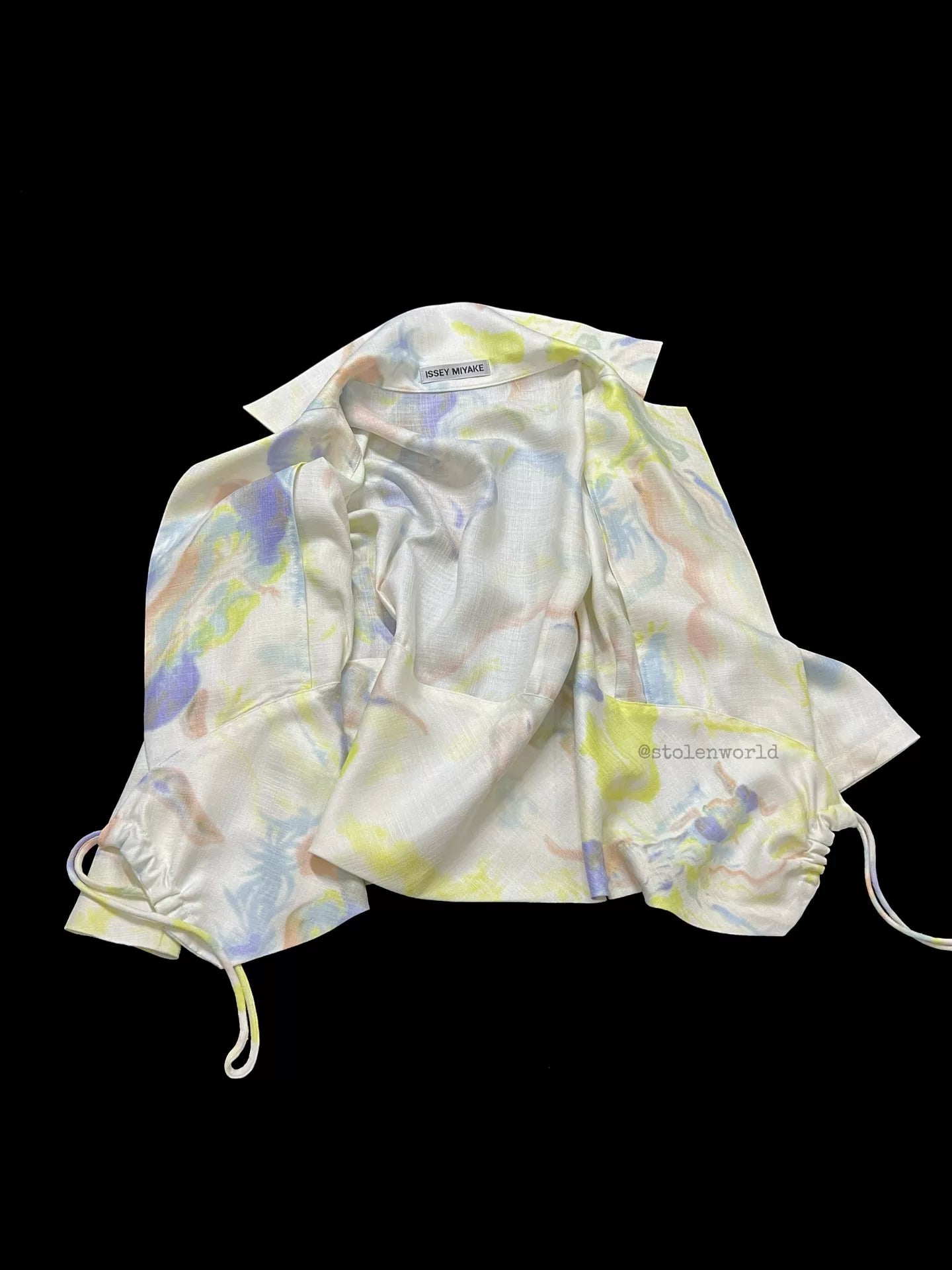 Issey Miyake 06SS Runway Oil Paint Drawstring Top - Devines