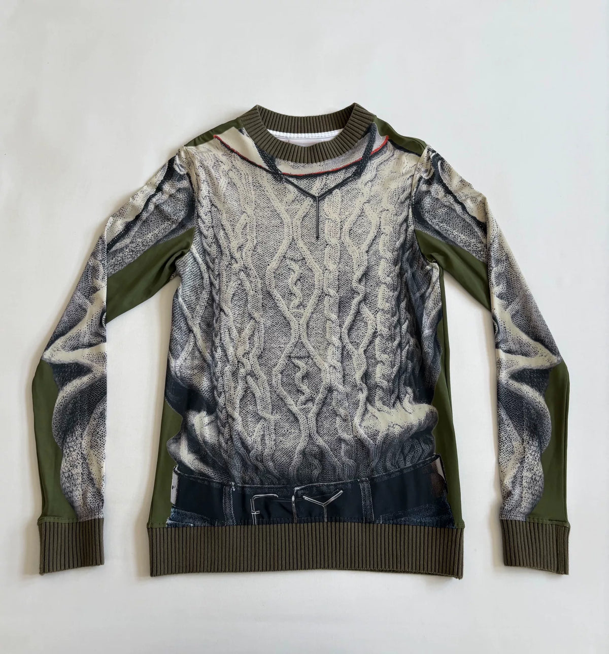 Jean Paul Gaultier Yproject Portrait Print Panel Knit Mesh Top