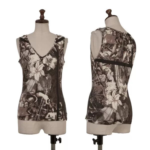 Jean Paul Gaultier Vintage Grey Portrait Floral Vest