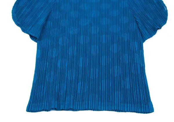 Issey Miyake Vintage Blue Polka Dot Pleated Top