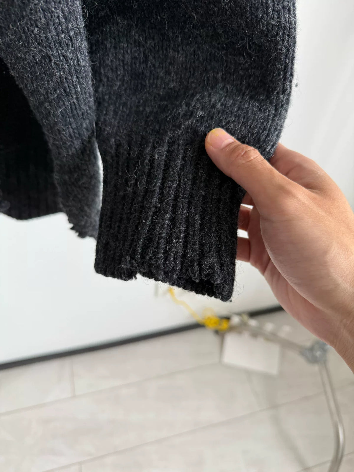 Marni Black Distressed Wool Sweater