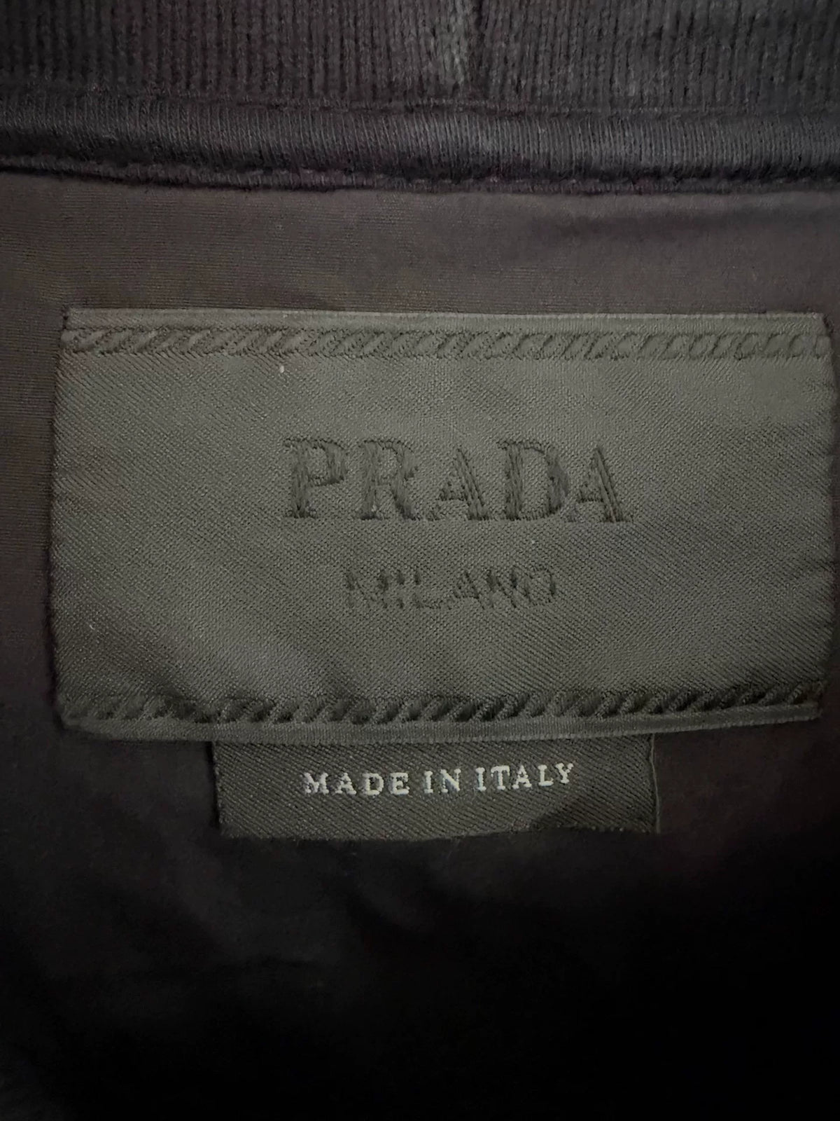 Prada Black Letter Print Hooded Sweatshirt