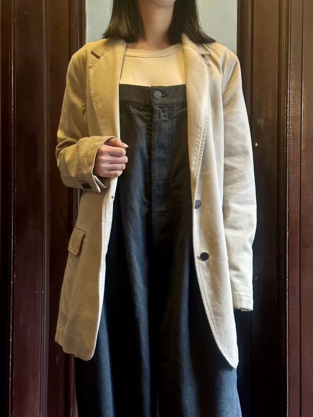 Uma Wang SS25 Tan Jane Ombre Canvas Blazer