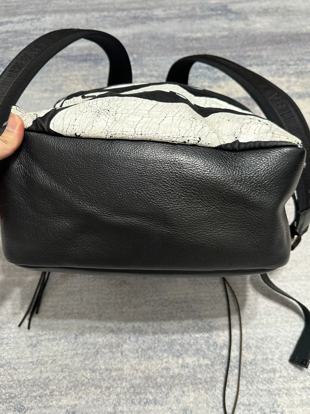 Hood By Air Print Leather Hba SS16 Runway Cracked Paint Backpack