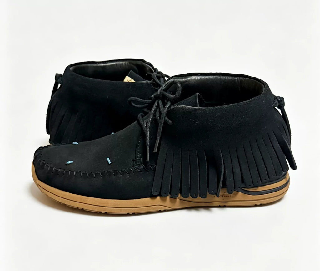 Visvim 22AW Fbt Shaman-Folk Fringe Leather Black Boots