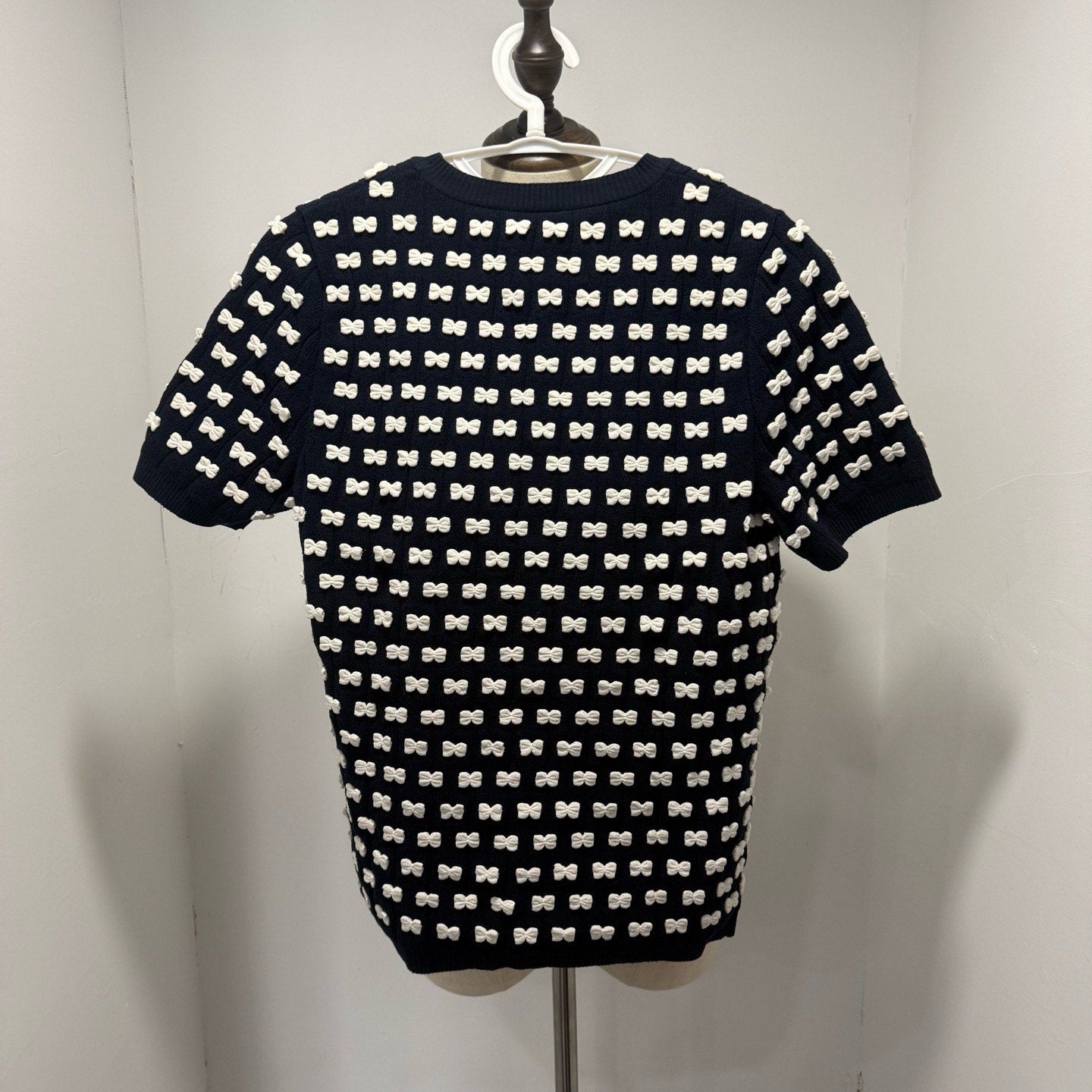 Chanel Butterfly All-Over Print Knit Short Sleeve Top